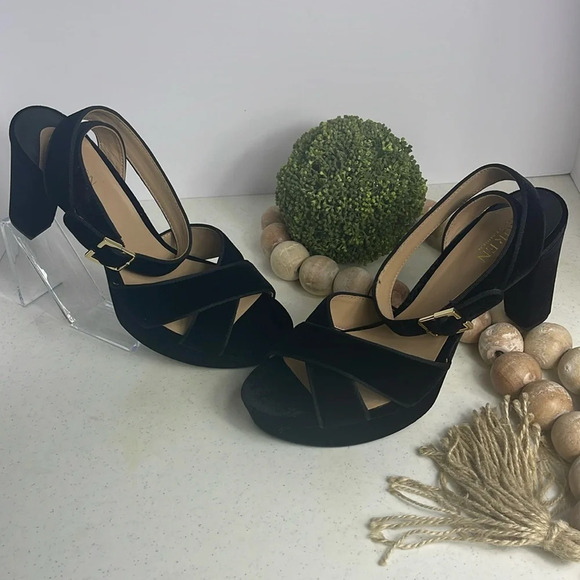 Lauren by Ralph Lauren women’s Velvet/Suede Sasha Sandals Platform Sz 11 - Picture 2 of 12